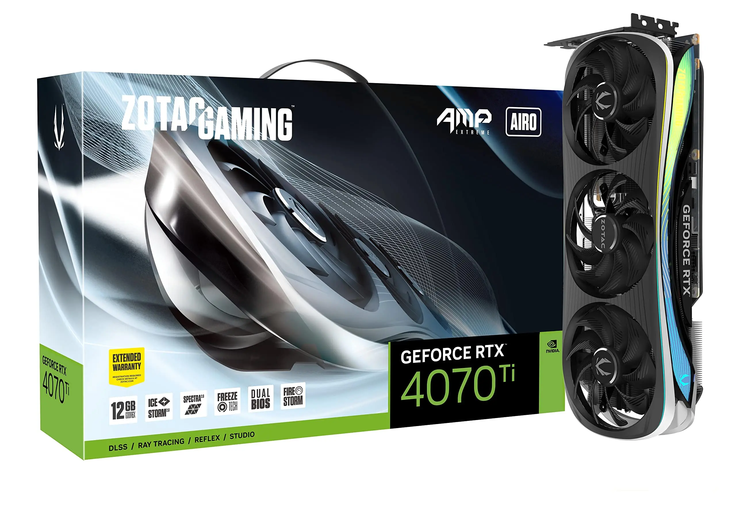 

1000% % ZO TAC GeForce RTX 4070 Ti AMP, видеокарта Extreme AIRO, лидер продаж