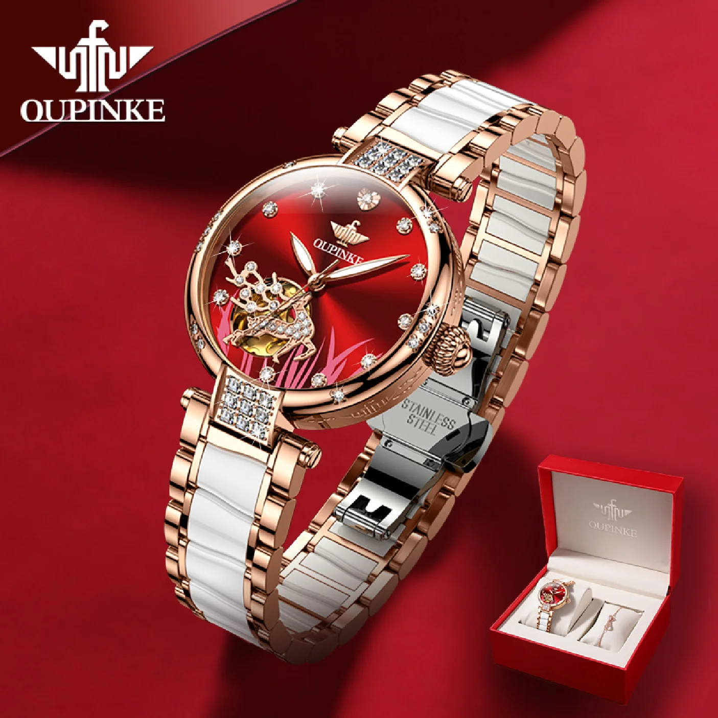 OUPINKE Luxury Watches for Women Automatic Mechanical Wristwatch Waterproof Ceramic Jewelry Ladies Watch Clock Bracelet Gift
OUPINKE Luxury Watches for Women Automatic Mechanical Wristwatch Waterproof Ceramic Jewelry Ladies Watch Clock Bracelet Gift