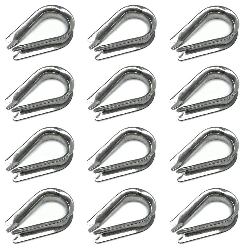 New 12 Pcs M10 Stainless Steel Thimble For 3/8 Inch Diameter Wire Rope Cable Thimbles Rigging
New 12 Pcs M10 Stainless Steel Thimble For 3/8 Inch Diameter Wire Rope Cable Thimbles Rigging