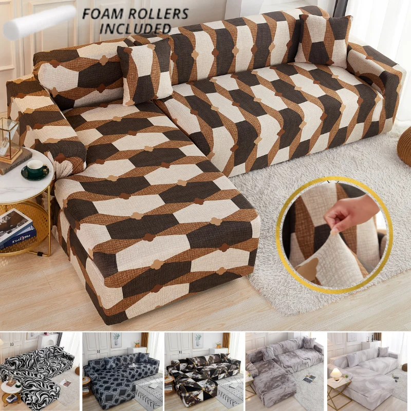 

Modern Elastic Sofa Cover 1/2/3/4 Seater Slipcover Stretch Couch Covers for Universal Sofas Livingroom Sectional L Shaped 1PC