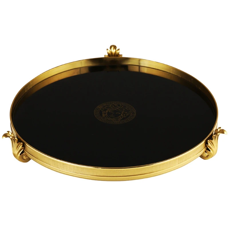 Gold Mirror Tray Gold Inlay Glass Storage Tray Decorative Golden Copper Base Plate Restaurant Serving Tray
Gold Mirror Tray Gold Inlay Glass Storage Tray Decorative Golden Copper Base Plate Restaurant Serving Tray