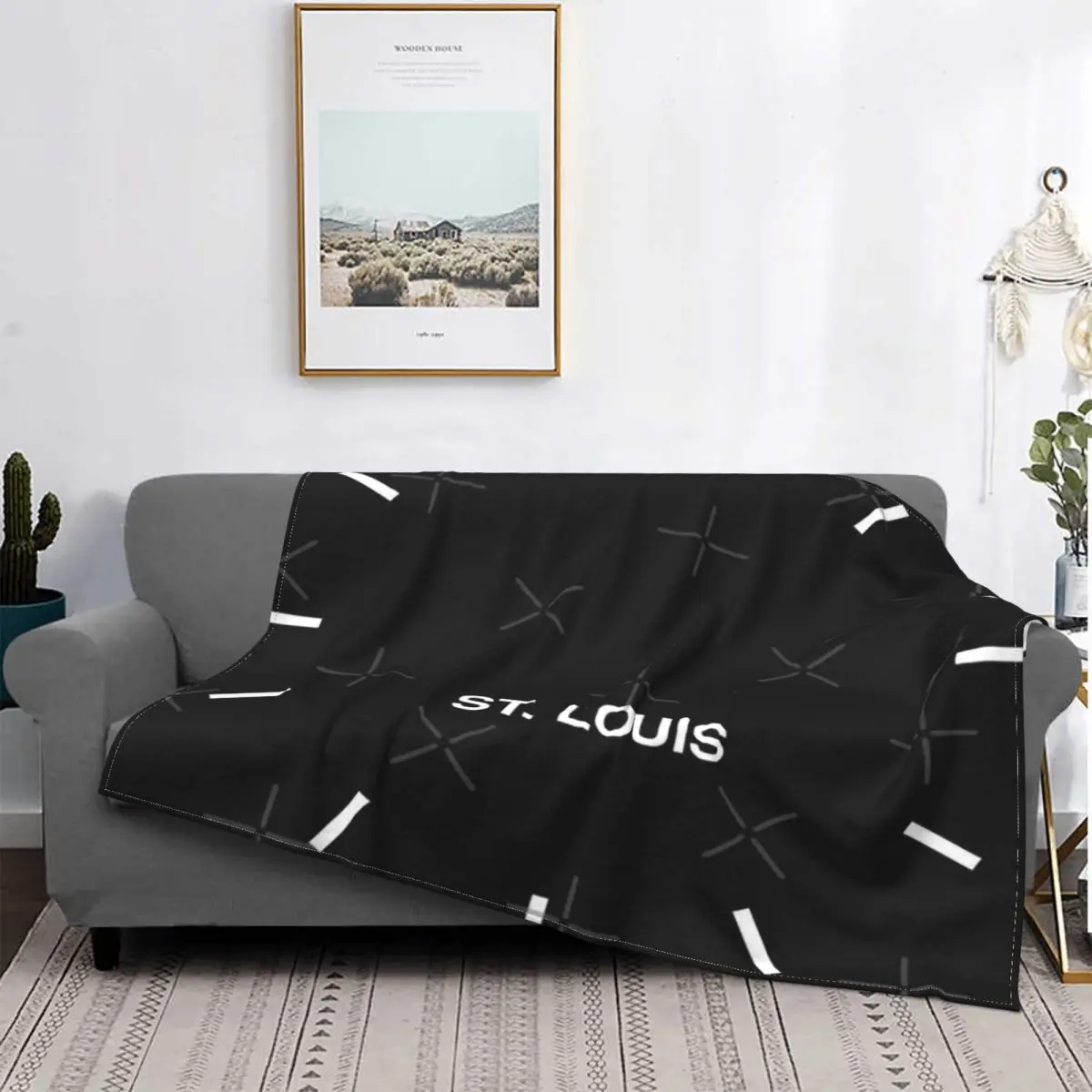 

Manta de zona horaria negra de St Louis, colcha a cuadros para cama, sofá cama, funda de Picnic, textil de lujo para el hogar