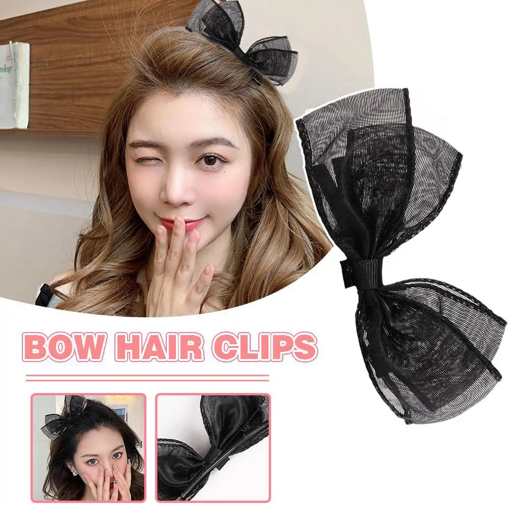 

1pcs Blackbow Hair Clips For Girls Kawii Barrettes Cute Hair Accessoires Kids Colored Ribbon Woman Hairpins Hairgrip Hot M9c1
