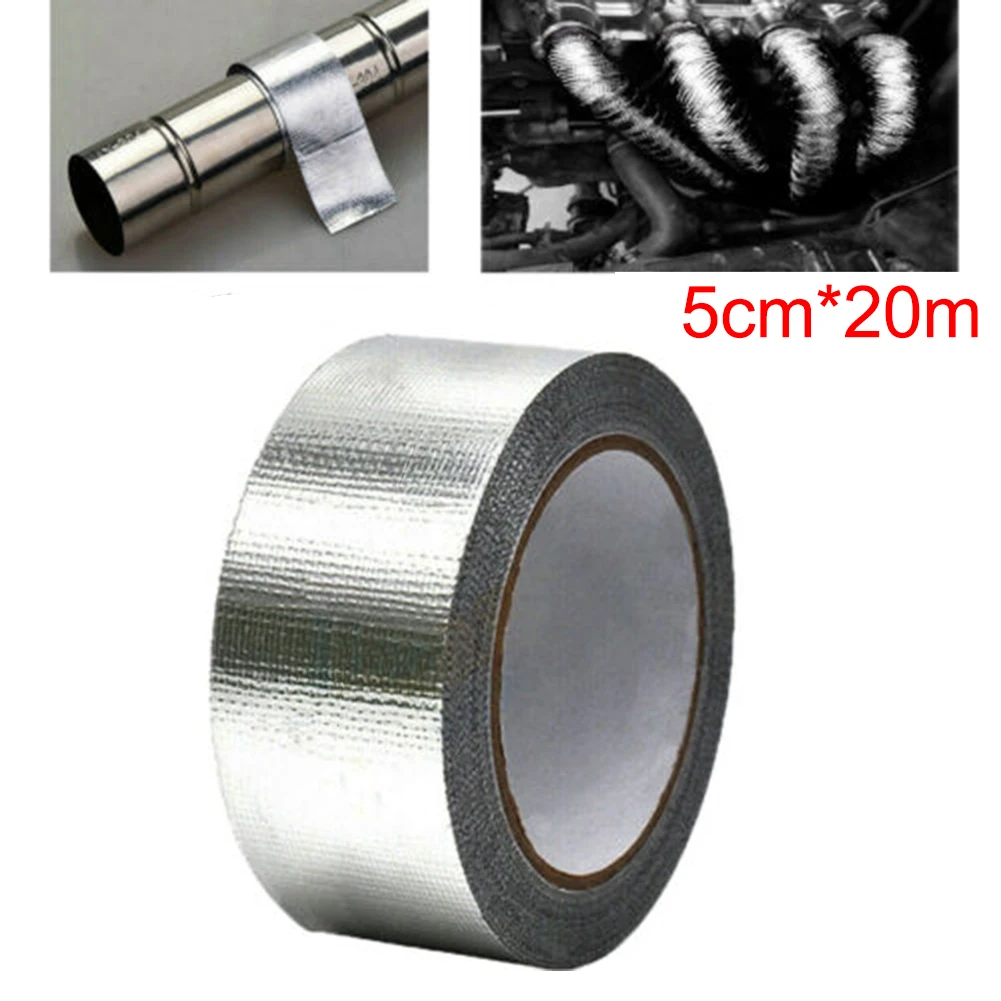 Silver Exhaust Heat Wrap Manifold Downpipe High Temperature Bandage Tape 20M*5cm Ceramic Easy To Install Thermo-heat Tape
Silver Exhaust Heat Wrap Manifold Downpipe High Temperature Bandage Tape 20M*5cm Ceramic Easy To Install Thermo-heat Tape