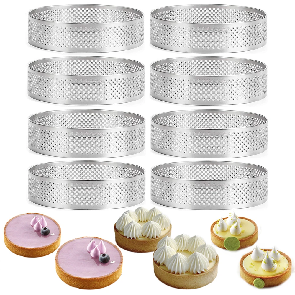 Tart Ring Stainless Steel Tartlet Mold Circle Cutter Pie Ring Heat-Resistant Perforated Cake Mousse Molds Tart Pastry
Tart Ring Stainless Steel Tartlet Mold Circle Cutter Pie Ring Heat-Resistant Perforated Cake Mousse Molds Tart Pastry