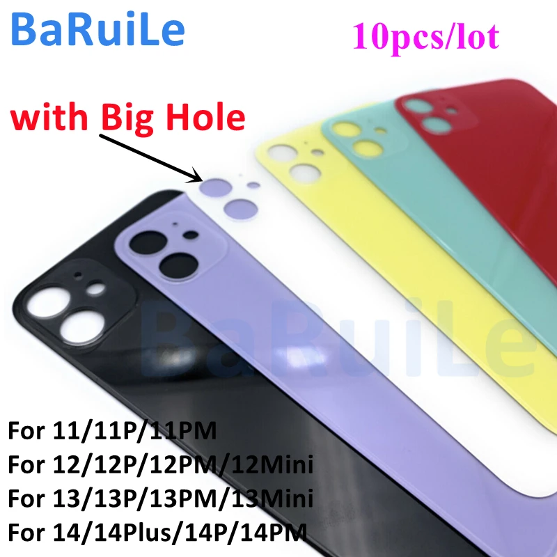 BaRuiLe 10pcs Back Glass Battery Cover Rear Door Housing Case With Big Hole Replacement For iPhone 13 14 Plus 12 11 Pro Max SE 2
BaRuiLe 10pcs Back Glass Battery Cover Rear Door Housing Case With Big Hole Replacement For iPhone 13 14 Plus 12 11 Pro Max SE 2