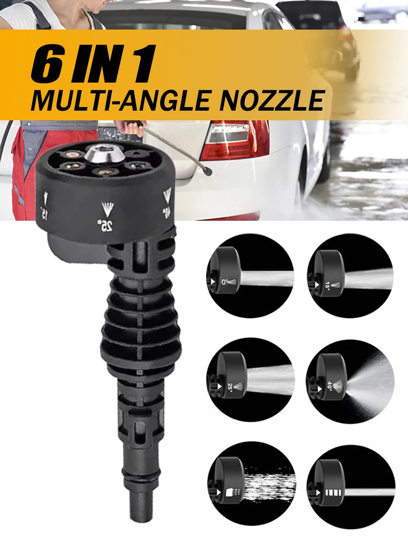 High Pressure Cleaner Nozzle 6 in1 Multi-functional For LAVOR High Pressure Water Gun Car Washing Car Accessories
High Pressure Cleaner Nozzle 6 in1 Multi-functional For LAVOR High Pressure Water Gun Car Washing Car Accessories
