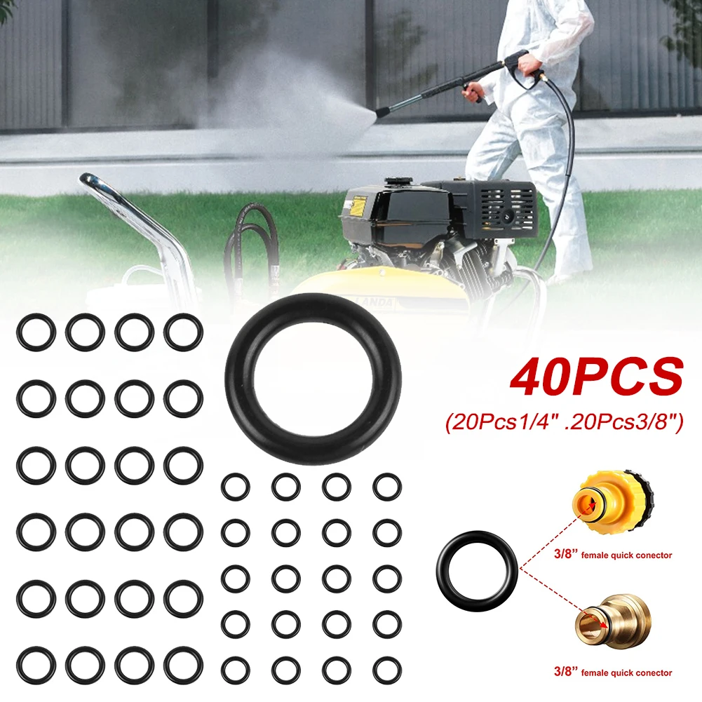 40pcs 1/4 3/8 Rubber O-Rings Hardware Tools Accessories For Pressure Washer Hose Quick Disconnect Garden Watering Car Clean
40pcs 1/4 3/8 Rubber O-Rings Hardware Tools Accessories For Pressure Washer Hose Quick Disconnect Garden Watering Car Clean