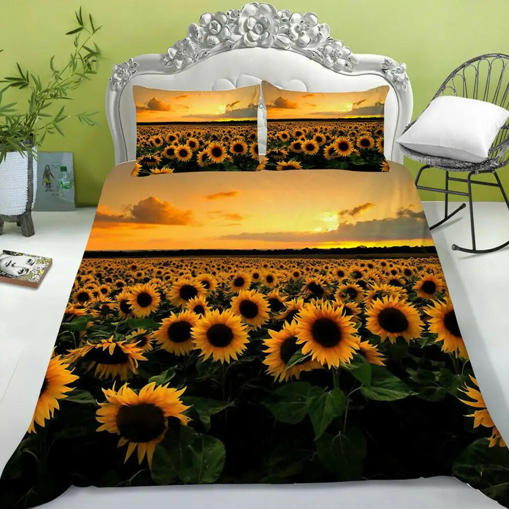 Home Sunflower Printed Duvet Covers With 2 Pillow Cases Polyester Ultra Soft Breathable Bedding Set With Zipper Closure 4 Ties
Home Sunflower Printed Duvet Covers With 2 Pillow Cases Polyester Ultra Soft Breathable Bedding Set With Zipper Closure 4 Ties