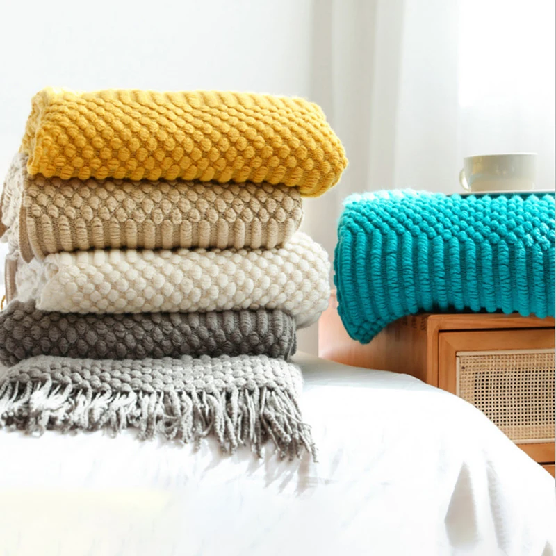 3D Plaid Knitted Blanket Solid Color Embossed Blanket Nordic Decorative Blanket for Sofa Bed Throw Chunky Knit Throw Blankets
3D Plaid Knitted Blanket Solid Color Embossed Blanket Nordic Decorative Blanket for Sofa Bed Throw Chunky Knit Throw Blankets