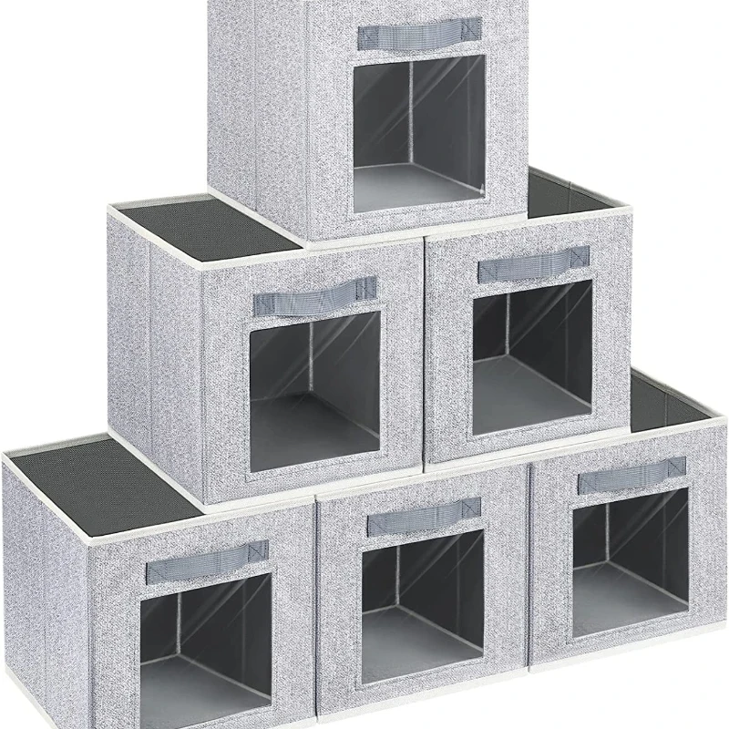 Storage Cubes, Fabric Baskets for Organizing, 11 Inch Cube Storage Bins with Window, Collapsible Storage Box Bins for Closet Org
Storage Cubes, Fabric Baskets for Organizing, 11 Inch Cube Storage Bins with Window, Collapsible Storage Box Bins for Closet Org