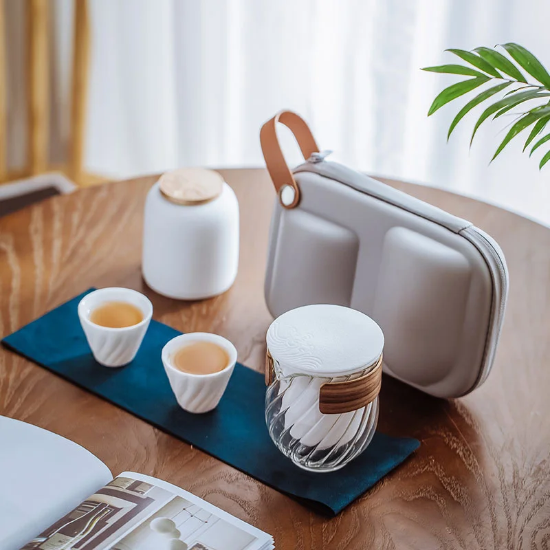 Japanese travel tea set: one pot, two cups, white porcelain outdoor express cup, complete set of portable storage bag,
Japanese travel tea set: one pot, two cups, white porcelain outdoor express cup, complete set of portable storage bag,