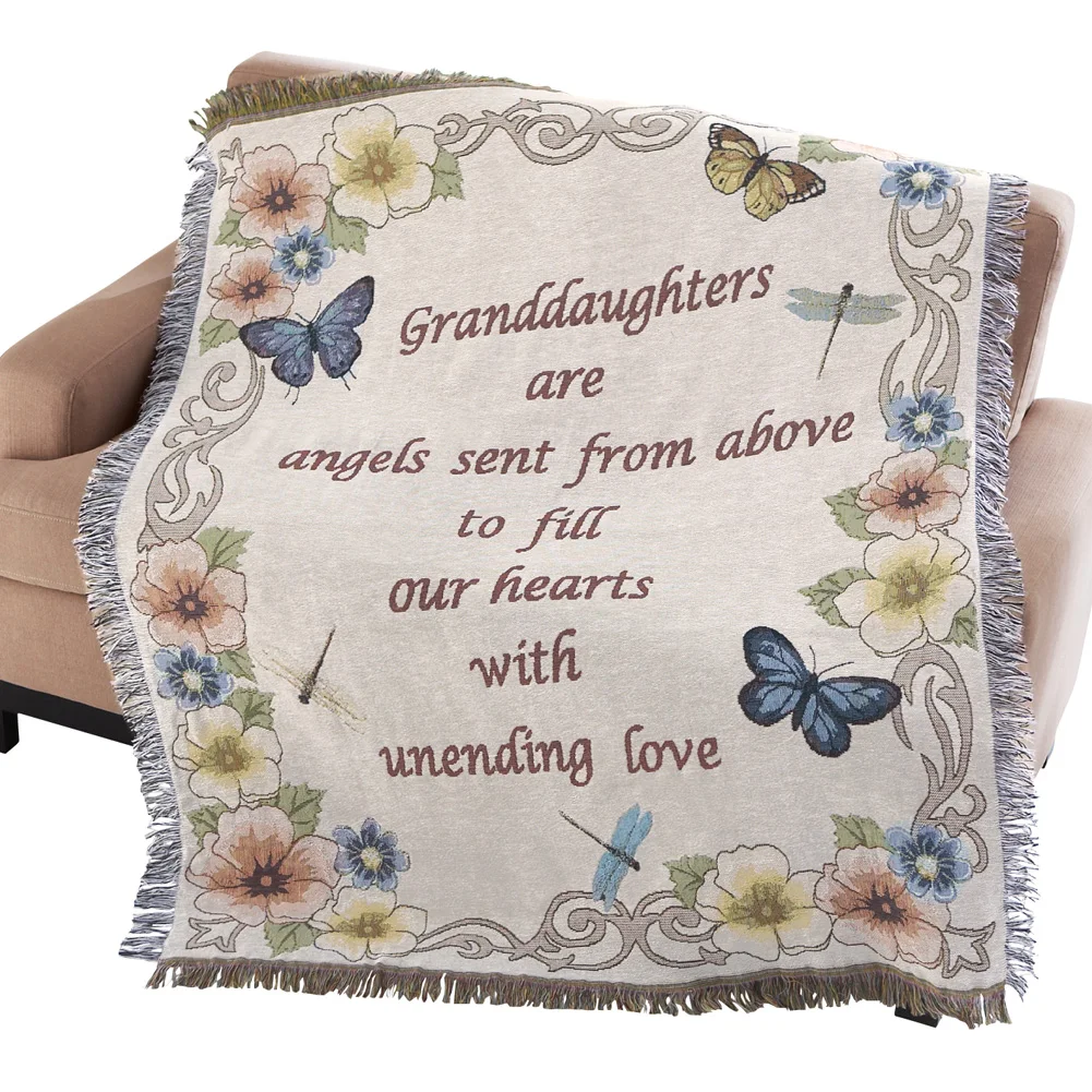 Floral Granddaughter Throw Blanket and Tapestry with Sentimental Message Decorative Accent for Living Room
Floral Granddaughter Throw Blanket and Tapestry with Sentimental Message Decorative Accent for Living Room