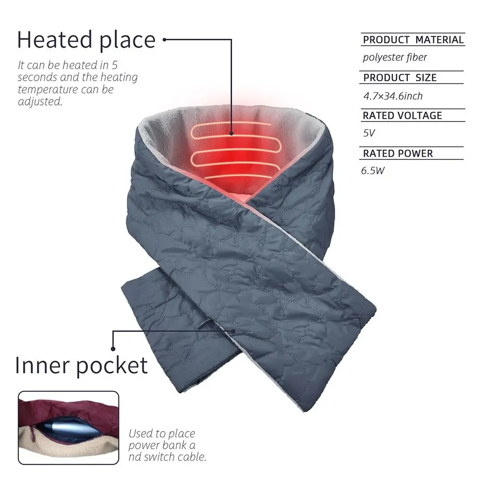 Unisex Cold proof Temperature Control Electric Winter Warmer Shoulder Protector Warmer Shawl Electric Heated Scarf
Unisex Cold proof Temperature Control Electric Winter Warmer Shoulder Protector Warmer Shawl Electric Heated Scarf