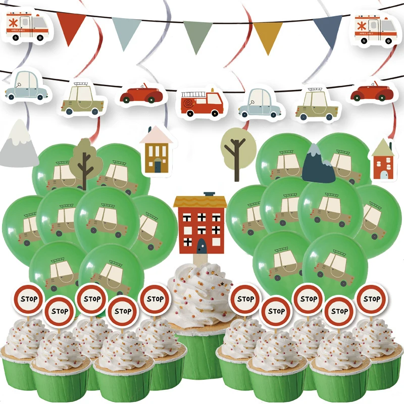 Cheereveal Traffic Car Theme Party Decoration for Boys Green Vehicle Balloons Cake Topper Banner Hanging Swirl Birthday Supplies
Cheereveal Traffic Car Theme Party Decoration for Boys Green Vehicle Balloons Cake Topper Banner Hanging Swirl Birthday Supplies
