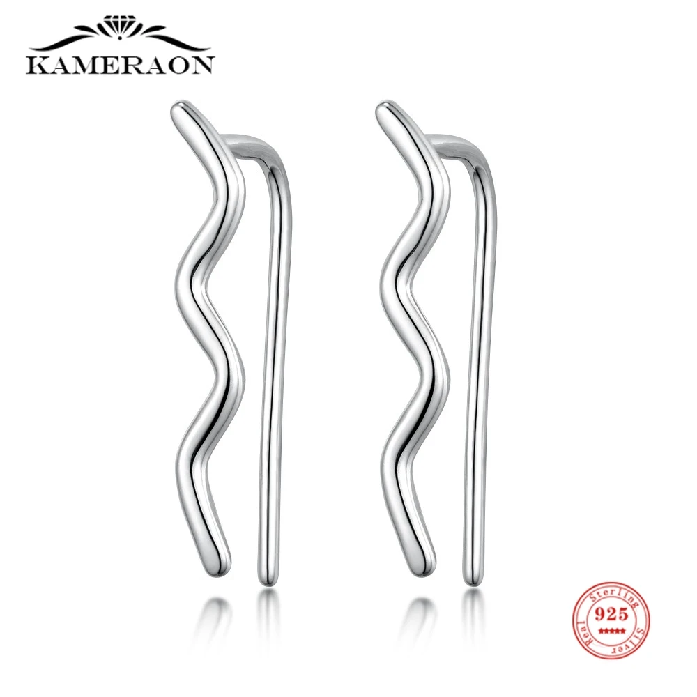 Kameraon S925 Sterling Silver Trendy Wave Ear Climber Stud Earrings for Women Punk Crawler Wrap Earrings Korean Jewelry Earrings
Kameraon S925 Sterling Silver Trendy Wave Ear Climber Stud Earrings for Women Punk Crawler Wrap Earrings Korean Jewelry Earrings