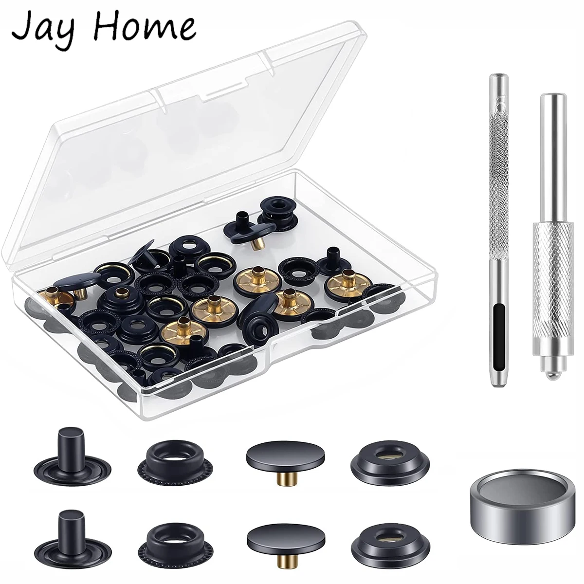 12 Sets Press Studs Cap Button Metal Snap Fasteners Kit No-Sew Clips Snap Buttons for Bags Clothes Fabric Leather Sewing Craft
12 Sets Press Studs Cap Button Metal Snap Fasteners Kit No-Sew Clips Snap Buttons for Bags Clothes Fabric Leather Sewing Craft