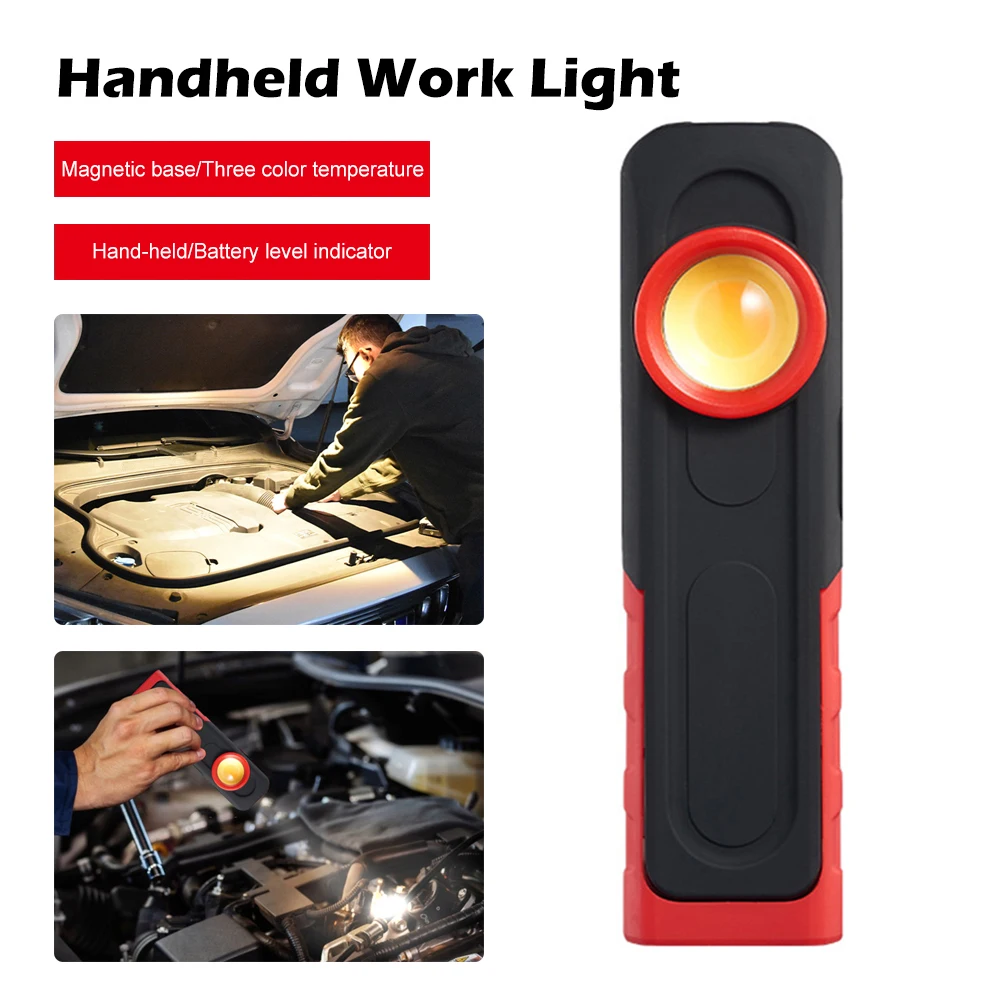 LED Handheld Work Light COB+XPE Flood Spot Light USB Rechargeable with Magnetic Base Hanging Hook Emergency Light for Car Repair
LED Handheld Work Light COB+XPE Flood Spot Light USB Rechargeable with Magnetic Base Hanging Hook Emergency Light for Car Repair