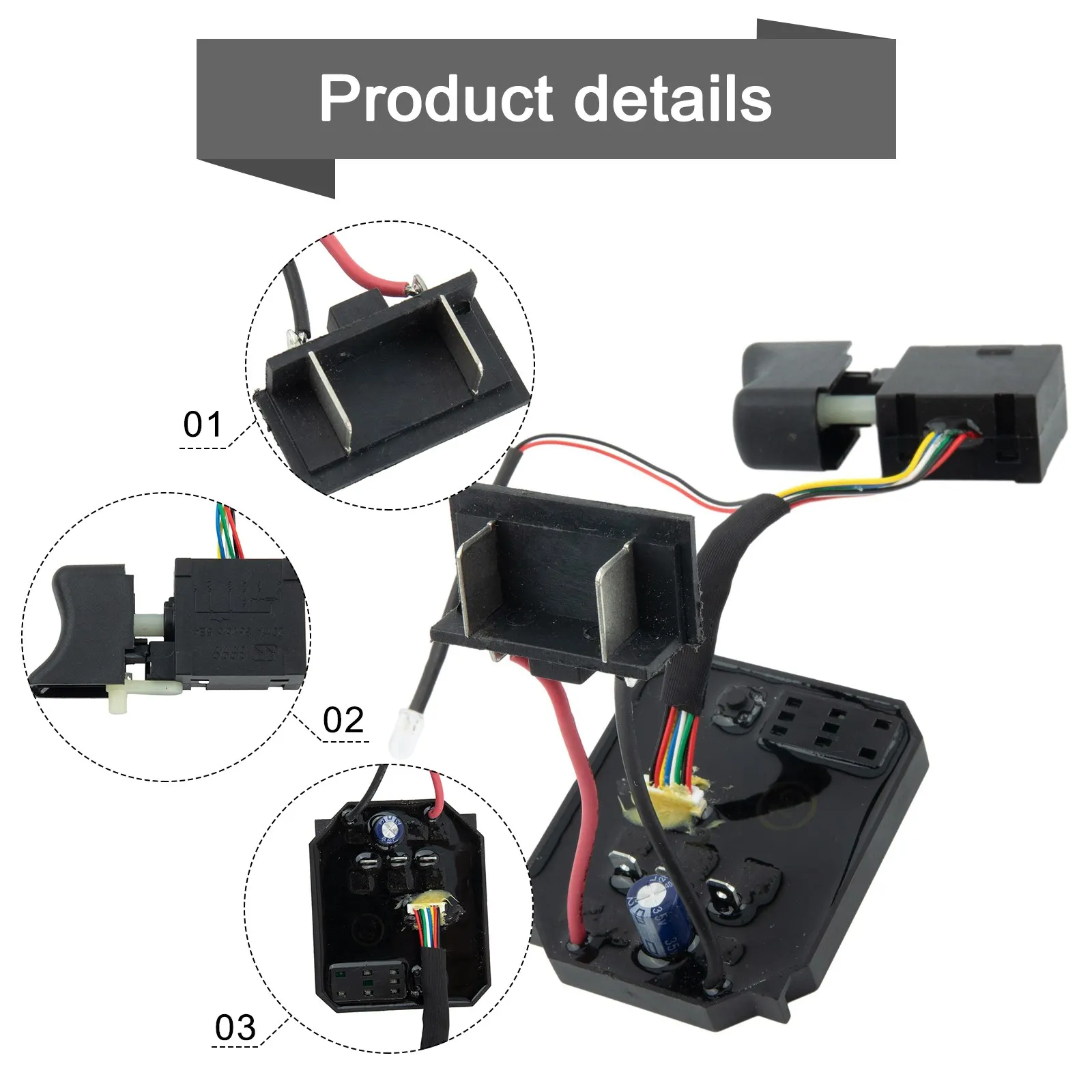 Switch Control Board For Dayi 18V 21V Drive Drive Control Board Suitable For 2106/161/169 Angle Grinder Drive Plate
Switch Control Board For Dayi 18V 21V Drive Drive Control Board Suitable For 2106/161/169 Angle Grinder Drive Plate