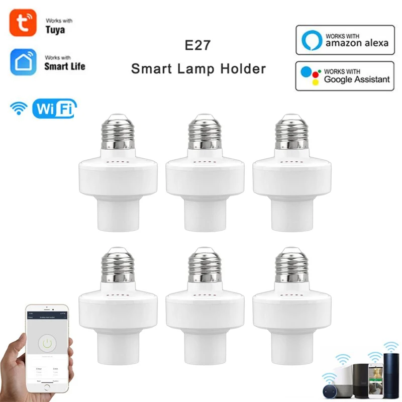 Tuya WiFi Smart Bulb Socket Adapter LED Lamp Holder E27 E26 Voice Control Work With For Alexa Google Home Night Light Heads
Tuya WiFi Smart Bulb Socket Adapter LED Lamp Holder E27 E26 Voice Control Work With For Alexa Google Home Night Light Heads