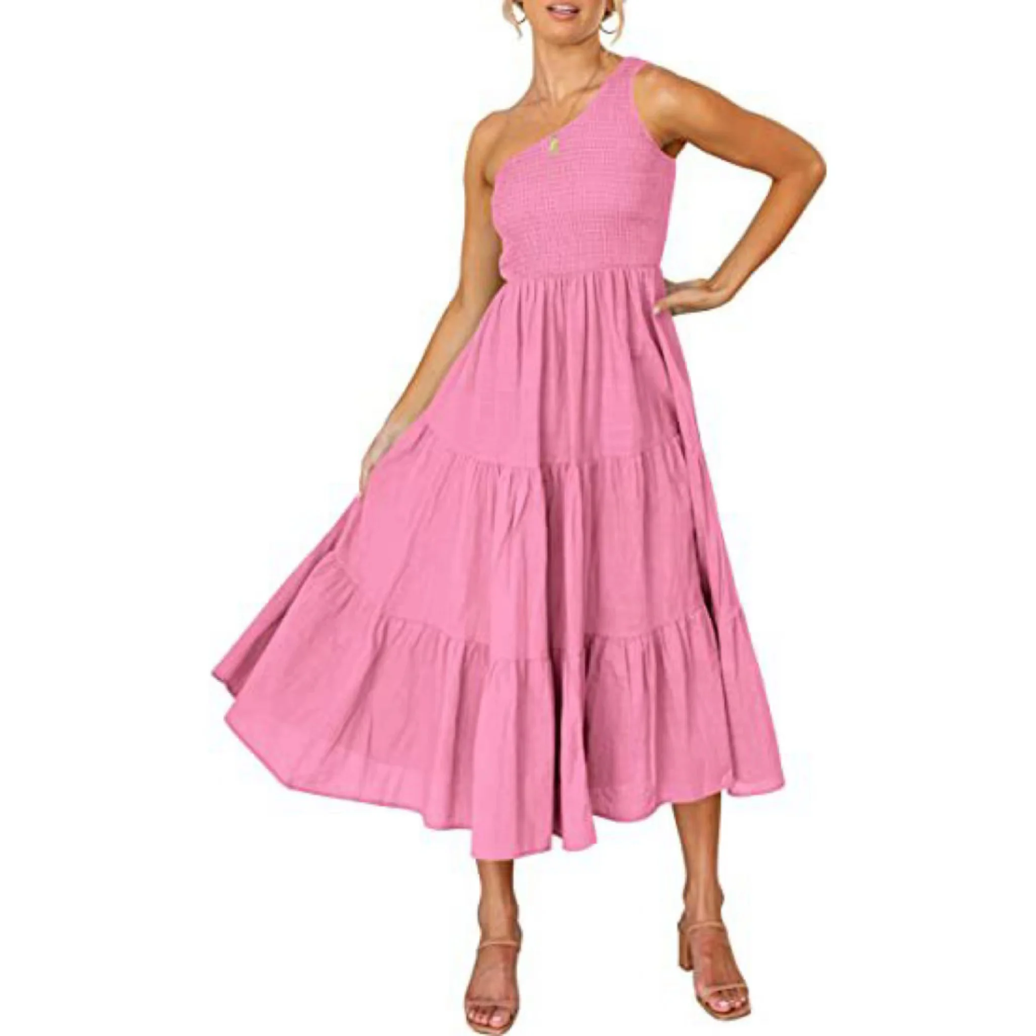 2022 European and American Summer New Women's Fashion Hit Printed One-shoulder Sleeveless Layered Pleated Dress
2022 European and American Summer New Women's Fashion Hit Printed One-shoulder Sleeveless Layered Pleated Dress