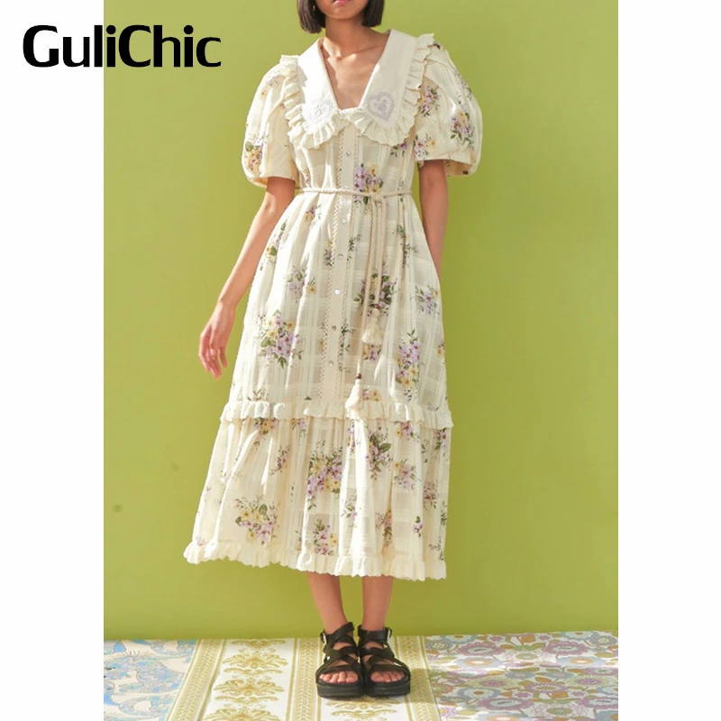 4.9 GuliChic Elegant Fashion Print Pattern Puff Sleeve Single Breasted Lapel Embroidery Flounce Dress Women
4.9 GuliChic Elegant Fashion Print Pattern Puff Sleeve Single Breasted Lapel Embroidery Flounce Dress Women