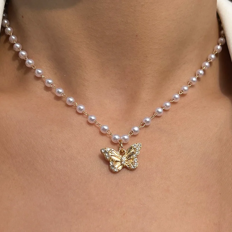 New Vintage Gold Butterfly Necklace for Women 2023 Summer Fashion Charm Pearl Collar Chain Choker Wedding Jewelry Bridal Gifts
New Vintage Gold Butterfly Necklace for Women 2023 Summer Fashion Charm Pearl Collar Chain Choker Wedding Jewelry Bridal Gifts