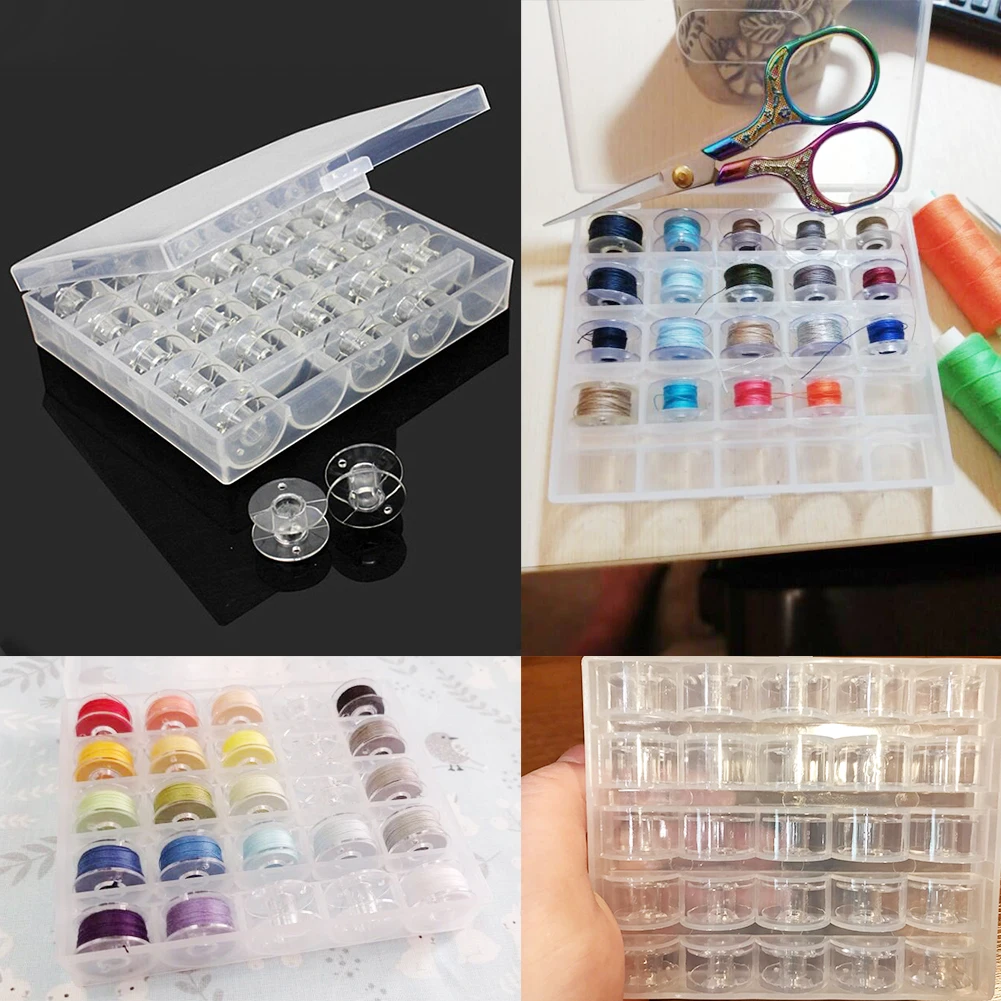 25Pcs Clear Sewing Machine Bobbins Plastic Transparent Bobbins with Storage Case Wire Spools for Sewing Machine Handcraft Tools
25Pcs Clear Sewing Machine Bobbins Plastic Transparent Bobbins with Storage Case Wire Spools for Sewing Machine Handcraft Tools