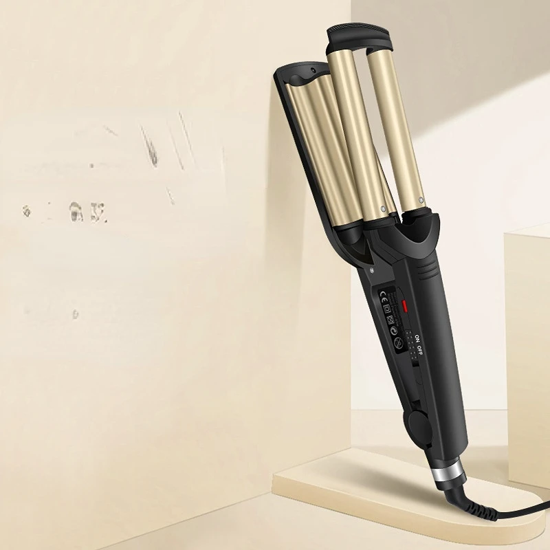 

Hair Crimper Curling Iron Ceramic Crimpers Wavers Curler Wand Fast Heating 3 Barrels Hair Waver Tools for All Types of Hair