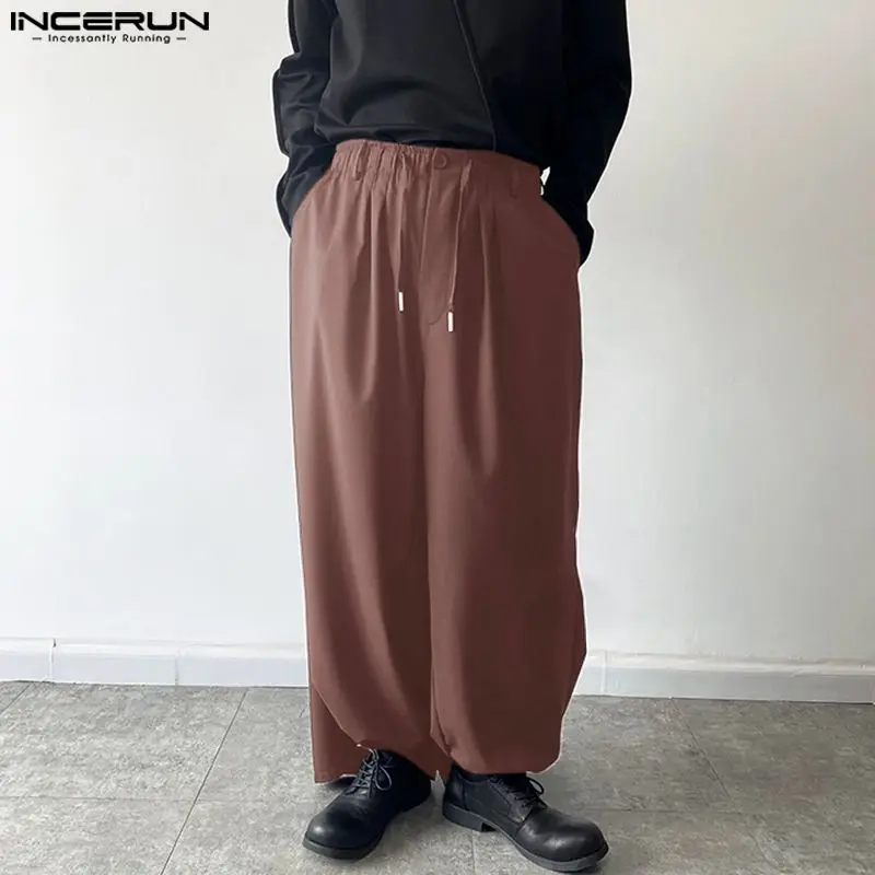 INCERUN 2023 Men Pants Drawstring Loose Pockets Solid Color Casual Trousers Men Streetwear Joggers Stylish Long Pants S-5XL 
INCERUN 2023 Men Pants Drawstring Loose Pockets Solid Color Casual Trousers Men Streetwear Joggers Stylish Long Pants S-5XL