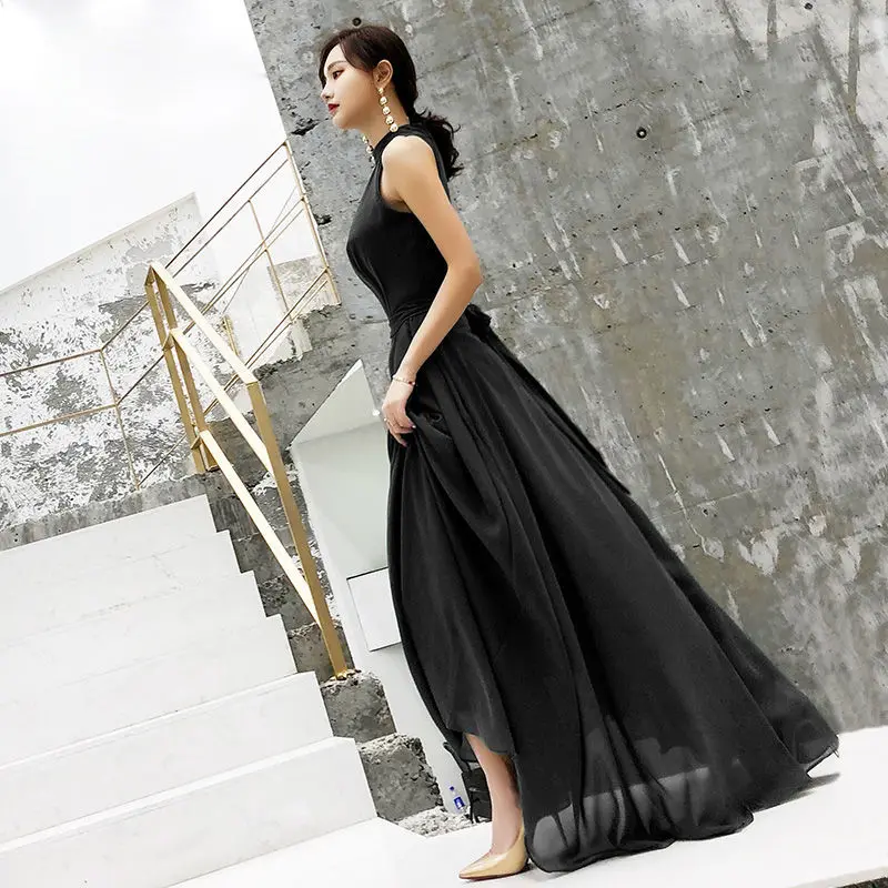 Banquet Noble Sexy Women Commute Evening Skirt Solid Color Elegant Temperament Hanging Neck Dress Knee Length One-piece Dress
Banquet Noble Sexy Women Commute Evening Skirt Solid Color Elegant Temperament Hanging Neck Dress Knee Length One-piece Dress