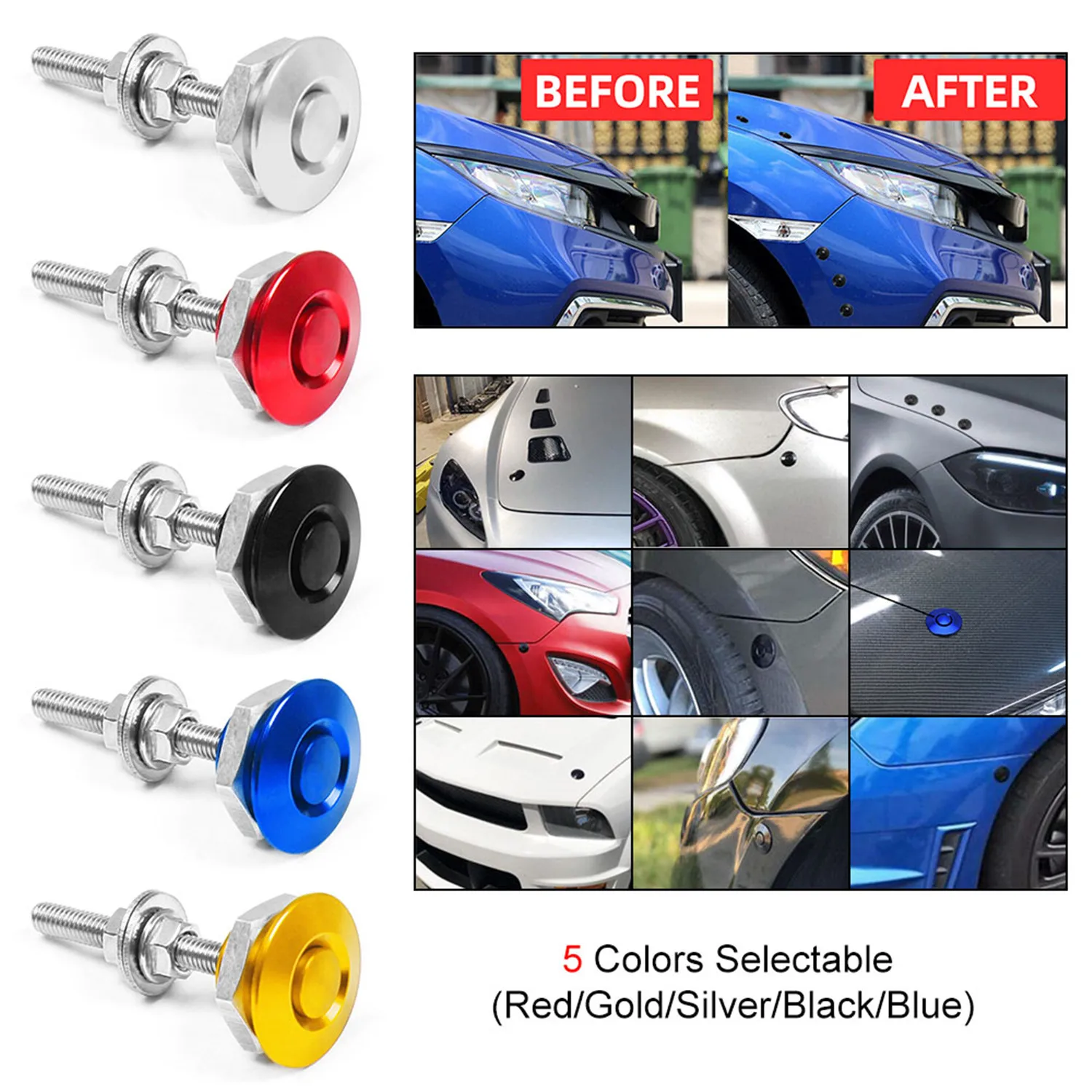 2Pcs Universal Aluminum Bumper Quick Release Fasteners kit for Car Trunk Fender Hatch Lid Black Engine Bonnet Lock Latch Clips
2Pcs Universal Aluminum Bumper Quick Release Fasteners kit for Car Trunk Fender Hatch Lid Black Engine Bonnet Lock Latch Clips