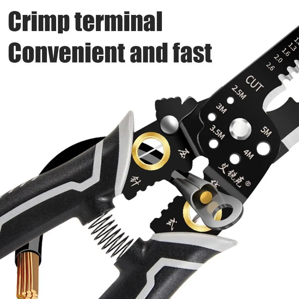 

Wire Stripper Iron Copper Wire Cutter Cable Cutter Wire Crimping Pliers Clamper Splitting Winding Electrician Tool