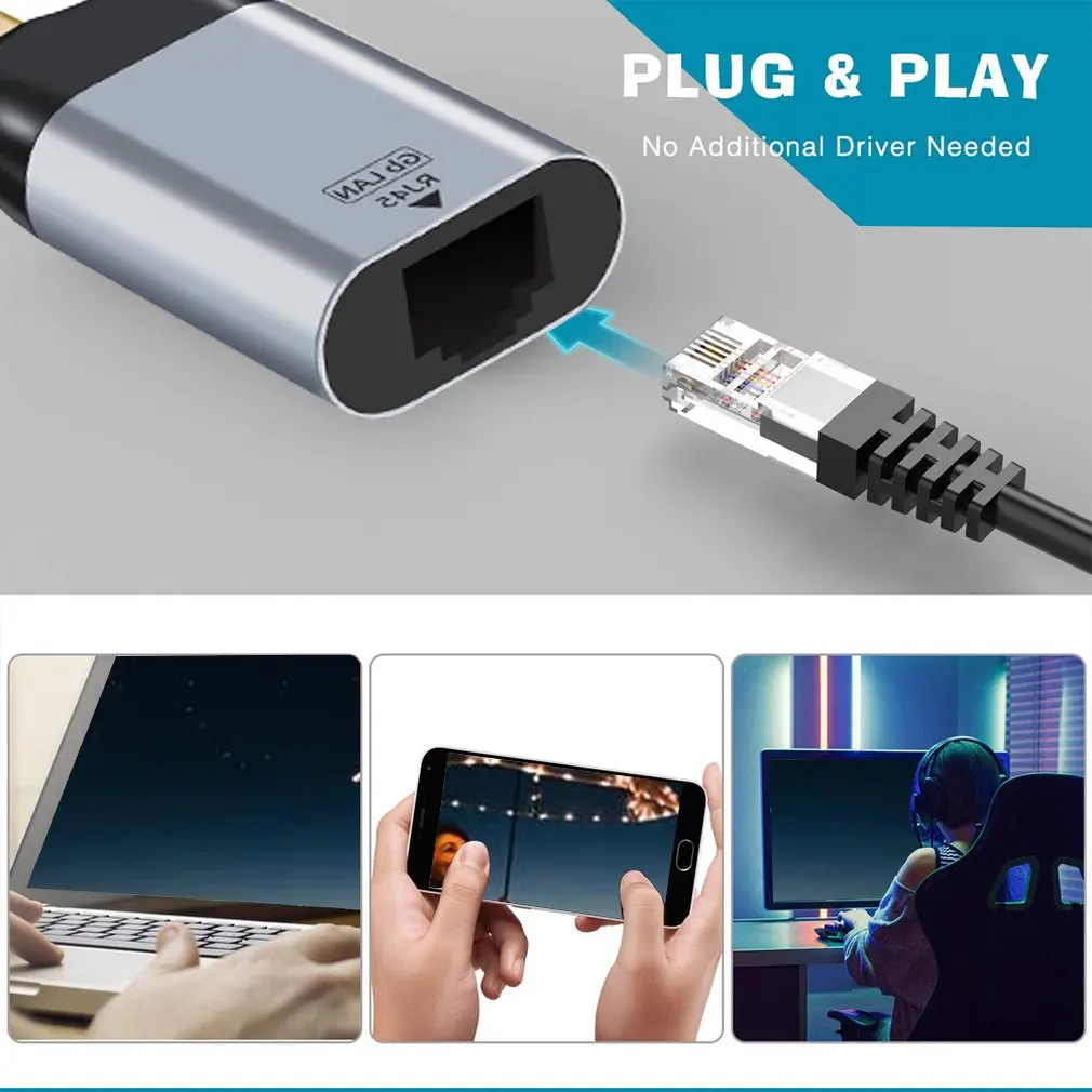 USB C to Ethernet Adapter Cable Creation Aluminum USB-C to RJ45 LAN Network Adapter Compatible with Thunderbolt 3
USB C to Ethernet Adapter Cable Creation Aluminum USB-C to RJ45 LAN Network Adapter Compatible with Thunderbolt 3
