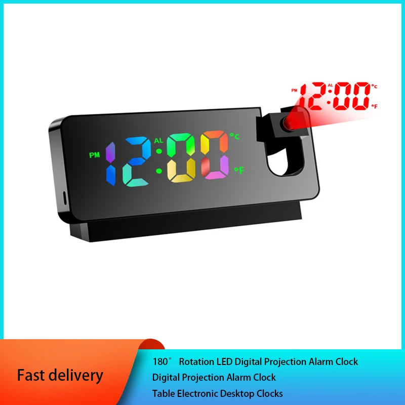 180° Rotation LED Digital Mirror Projection Alarm Clock USB Electronic Temperature display for Bedroom Bedside Desktop Clock
180° Rotation LED Digital Mirror Projection Alarm Clock USB Electronic Temperature display for Bedroom Bedside Desktop Clock