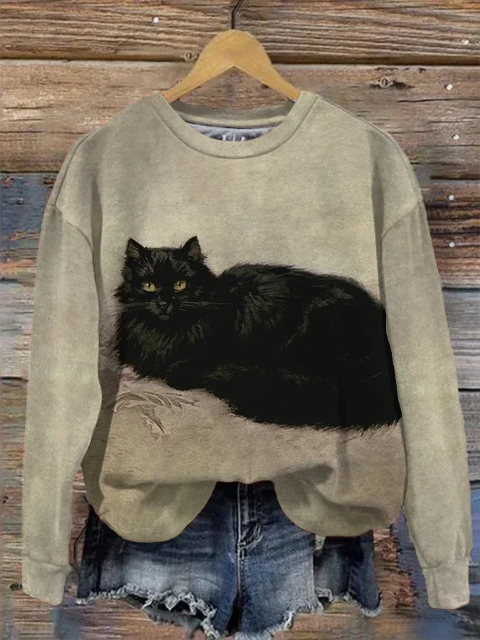 Толстовка Женский пуловер с принтом кошки на Хэллоуин пуловер Свободный уличный Повседневный Топ с круглым вырезом и длинным рукавом Осень-зима
Толстовка Женский пуловер с принтом кошки на Хэллоуин пуловер Свободный уличный Повседневный Топ с круглым вырезом и длинным рукавом Осень-зима