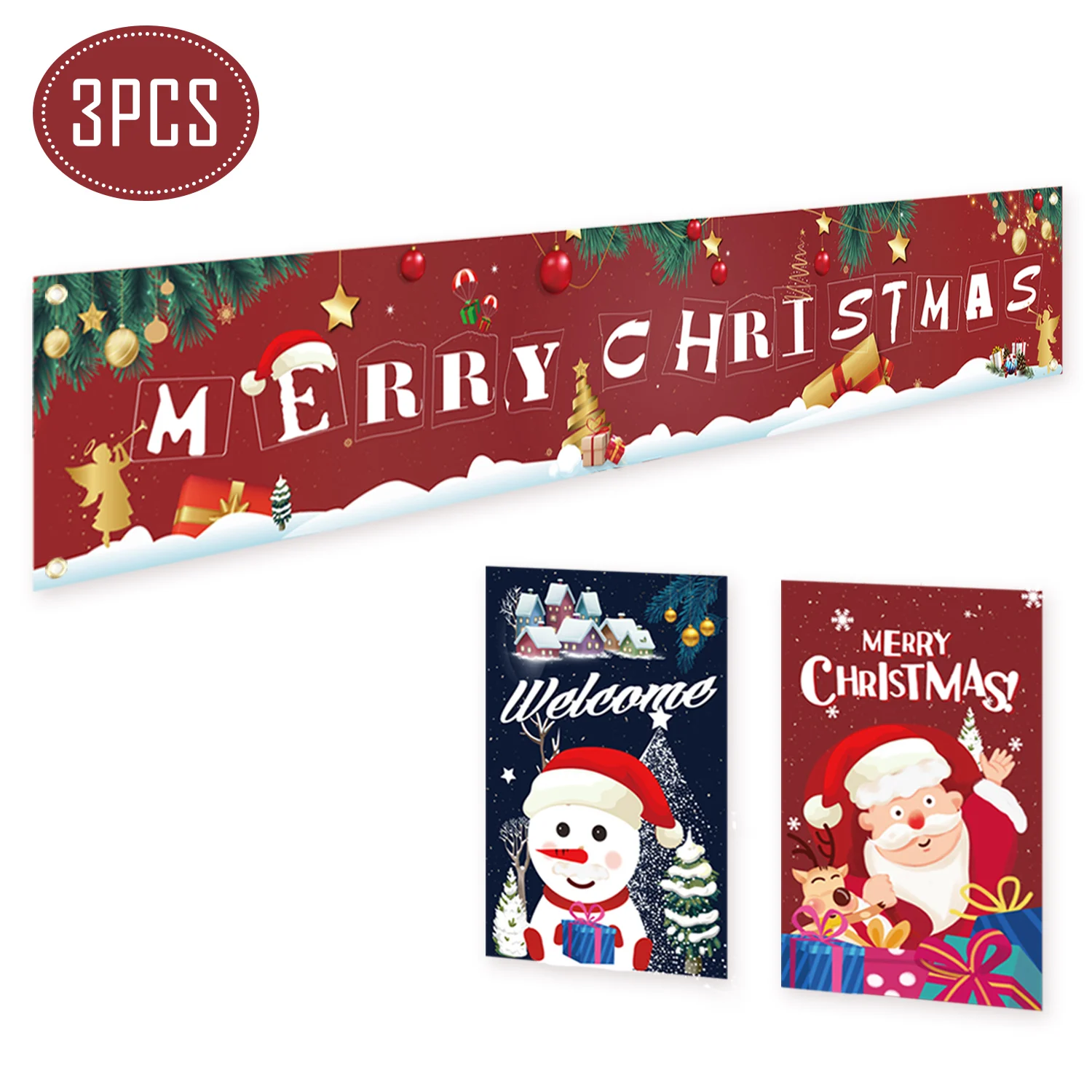 Behogar Large Merry Christmas Banner Garland with 2pcs Garden Flags for Xmas Outdoor House Garden Party Decorations Supplies
Behogar Large Merry Christmas Banner Garland with 2pcs Garden Flags for Xmas Outdoor House Garden Party Decorations Supplies