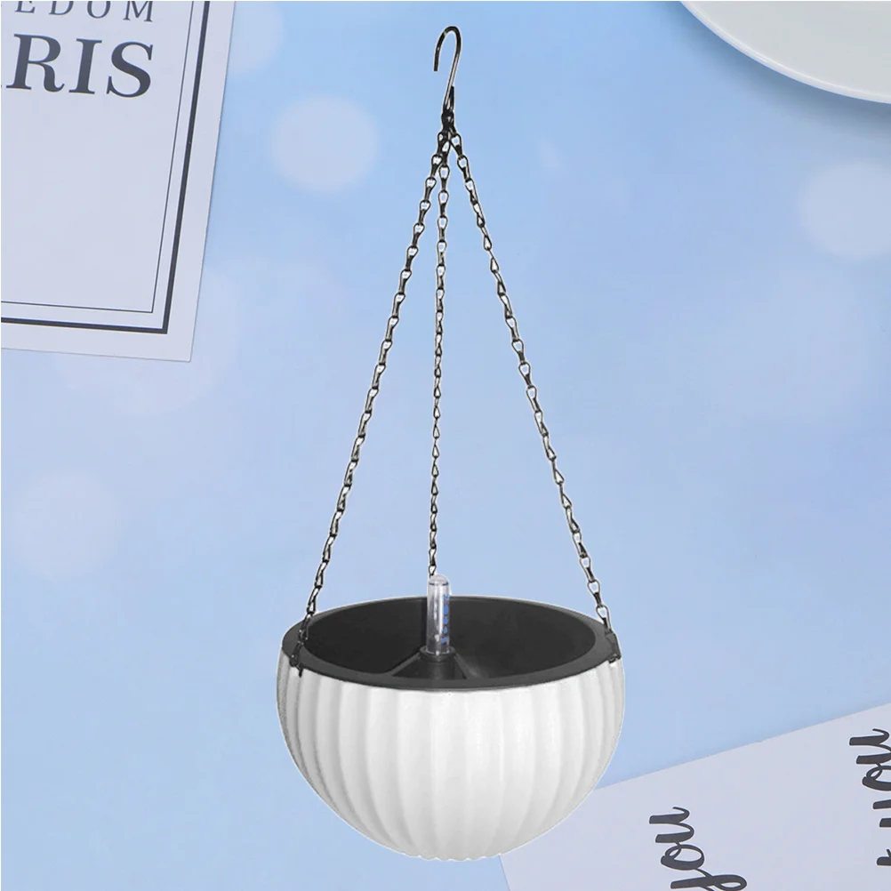 Round Hanging Planter Basket Self Watering Planter with Water Level Indicator Garden Flower Hanger for Home White 125x220mm
Round Hanging Planter Basket Self Watering Planter with Water Level Indicator Garden Flower Hanger for Home White 125x220mm