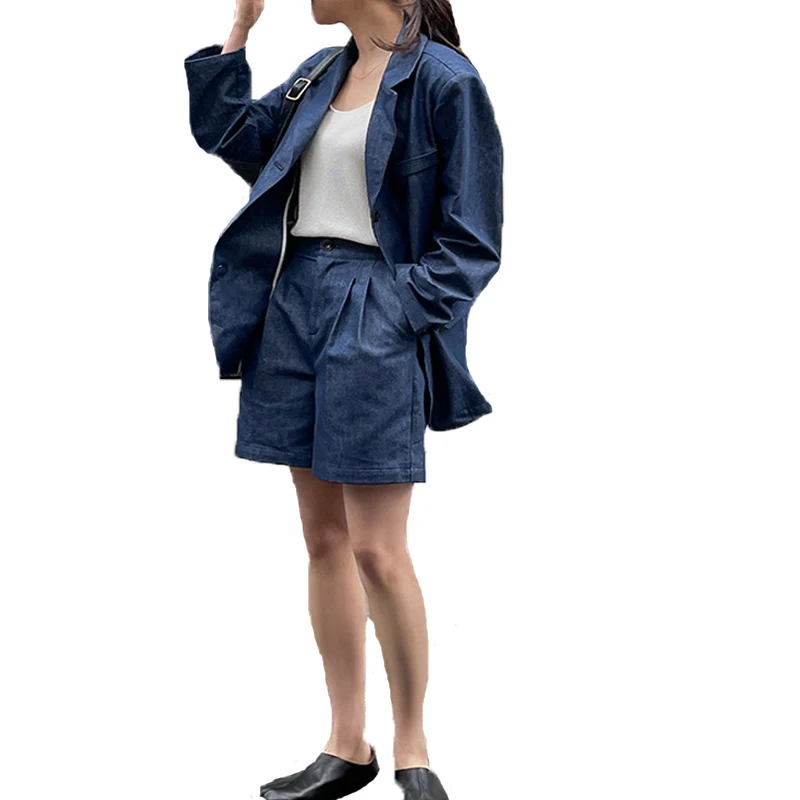 Spring 2022 Shorts Suit Female Casual Loose Blazers Coat Jacket Blue Women Two Peice Sets
Spring 2022 Shorts Suit Female Casual Loose Blazers Coat Jacket Blue Women Two Peice Sets