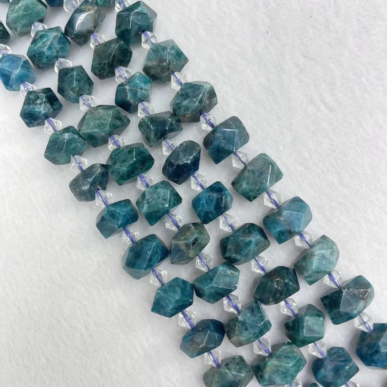 

Natural Top Grade Irregular Blue Apatite Stone Agustite Freefrom Faceted Loose Spacer Beads Gems For DIY Jewelry Making Bracelet