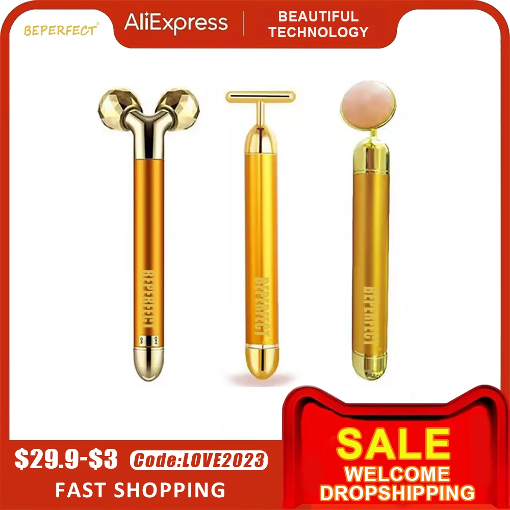 Weight Loss Facial Face Massager Vibrating Facial Beauty Roller Massager Stick Skin Firming Medical Facial Skin Care Tools Gold
Weight Loss Facial Face Massager Vibrating Facial Beauty Roller Massager Stick Skin Firming Medical Facial Skin Care Tools Gold