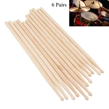 12pcs 5A Drum Sticks Classic Maple Wood Drumsticks Percussion Musical Instruments Practice Drum Stick for Jazz Drum Exercise