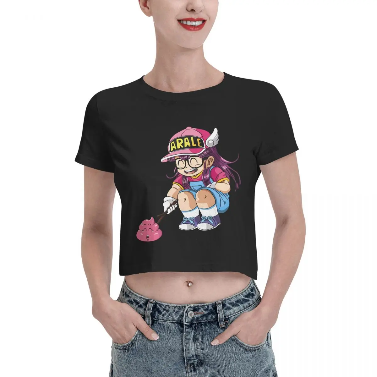 Футболка Arale Norimaki с героями мультфильмов аниме Утечка пупка женская летняя