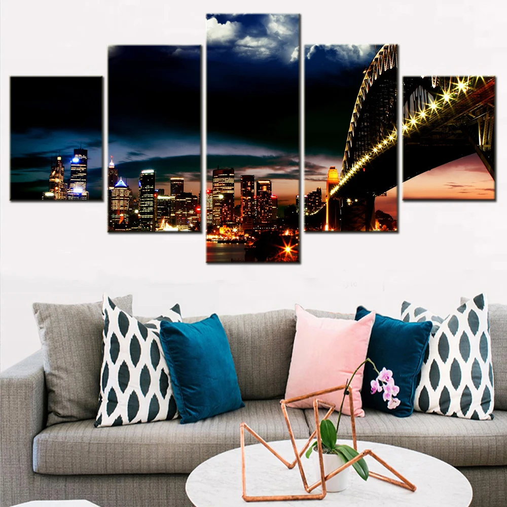 5Pieces Decoration Poster Sydney Harbour Bridge Landscape Modular HD Home Decor Canvas Painting Living Room Pictures On The Wall
5Pieces Decoration Poster Sydney Harbour Bridge Landscape Modular HD Home Decor Canvas Painting Living Room Pictures On The Wall
