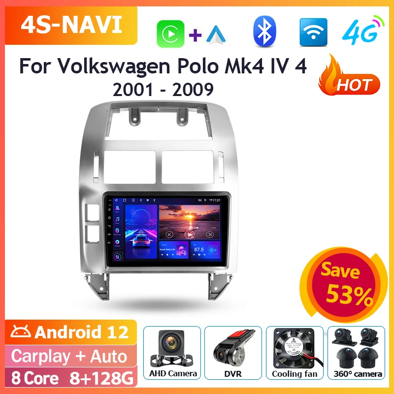Автомагнитола 9 ''на Android, мультимедийный плеер для Volkswagen Polo Mk4 IV 4 2001 - 2009 с GPS-навигацией, 4G 
Автомагнитола 9 ''на Android, мультимедийный плеер для Volkswagen Polo Mk4 IV 4 2001 - 2009 с GPS-навигацией, 4G