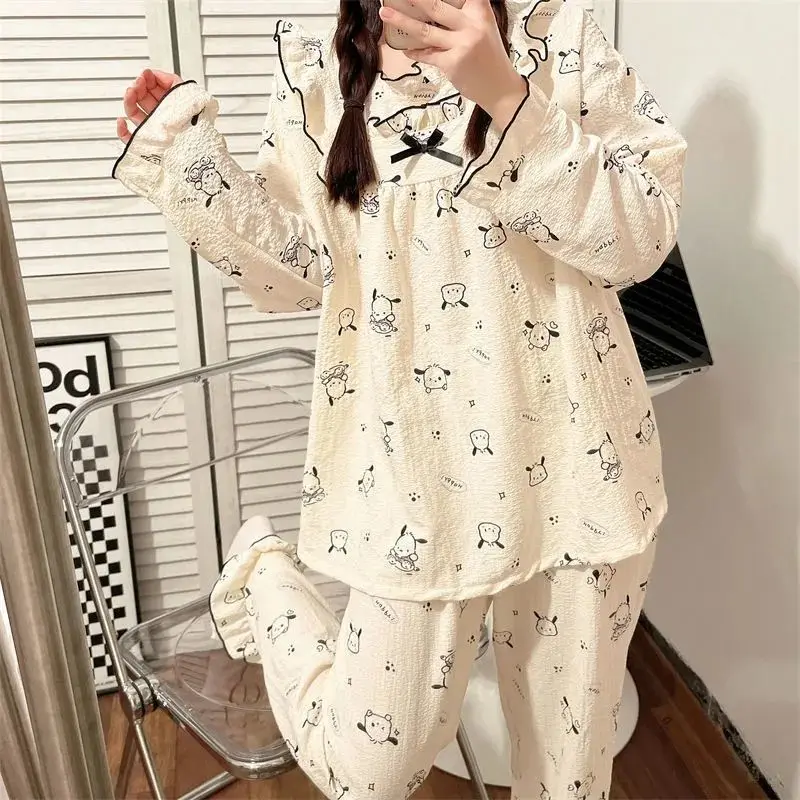 Kawaii Sanrio Pochacco Cotton Gauze Long Sleeve Pajamas Cute Anime Girls Home Pajamas Set Girls Winter Birthday Christmas Gift
Kawaii Sanrio Pochacco Cotton Gauze Long Sleeve Pajamas Cute Anime Girls Home Pajamas Set Girls Winter Birthday Christmas Gift