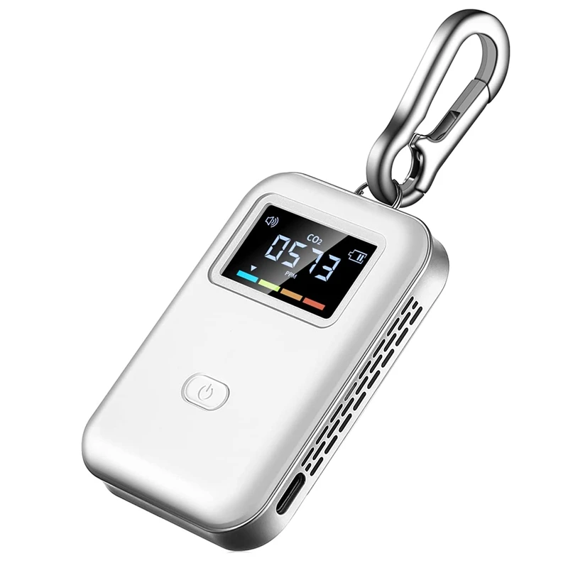 Mobile CO2 Monitor NDIR Sensor Carbon Dioxide Detector Indoor CO2 Testing Manager NDIR Sensor With Hook
Mobile CO2 Monitor NDIR Sensor Carbon Dioxide Detector Indoor CO2 Testing Manager NDIR Sensor With Hook