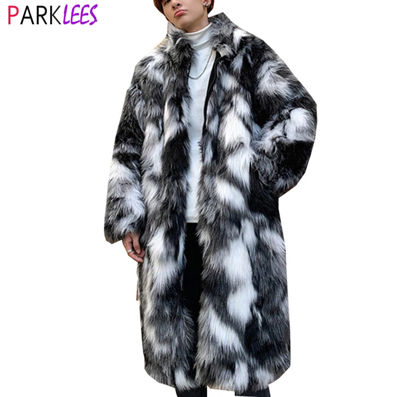 Men's Luxurious Black White Faux Fur Extra Long Jacket 2022 Winter New Faux Fox Fur Thicken Warm Furry Overcoat Parka Outwears
Men's Luxurious Black White Faux Fur Extra Long Jacket 2022 Winter New Faux Fox Fur Thicken Warm Furry Overcoat Parka Outwears