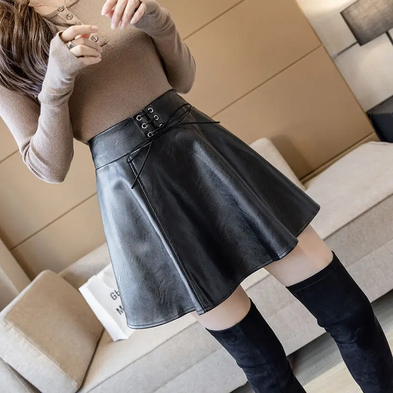 Юбка из искусственной кожи Женская осенне-зимняя юбка трапециевидная короткая юбка пышная плиссированная юбка-зонтик Женская мини-юбка с высокой талией
Юбка из искусственной кожи Женская осенне-зимняя юбка трапециевидная короткая юбка пышная плиссированная юбка-зонтик Женская мини-юбка с высокой талией