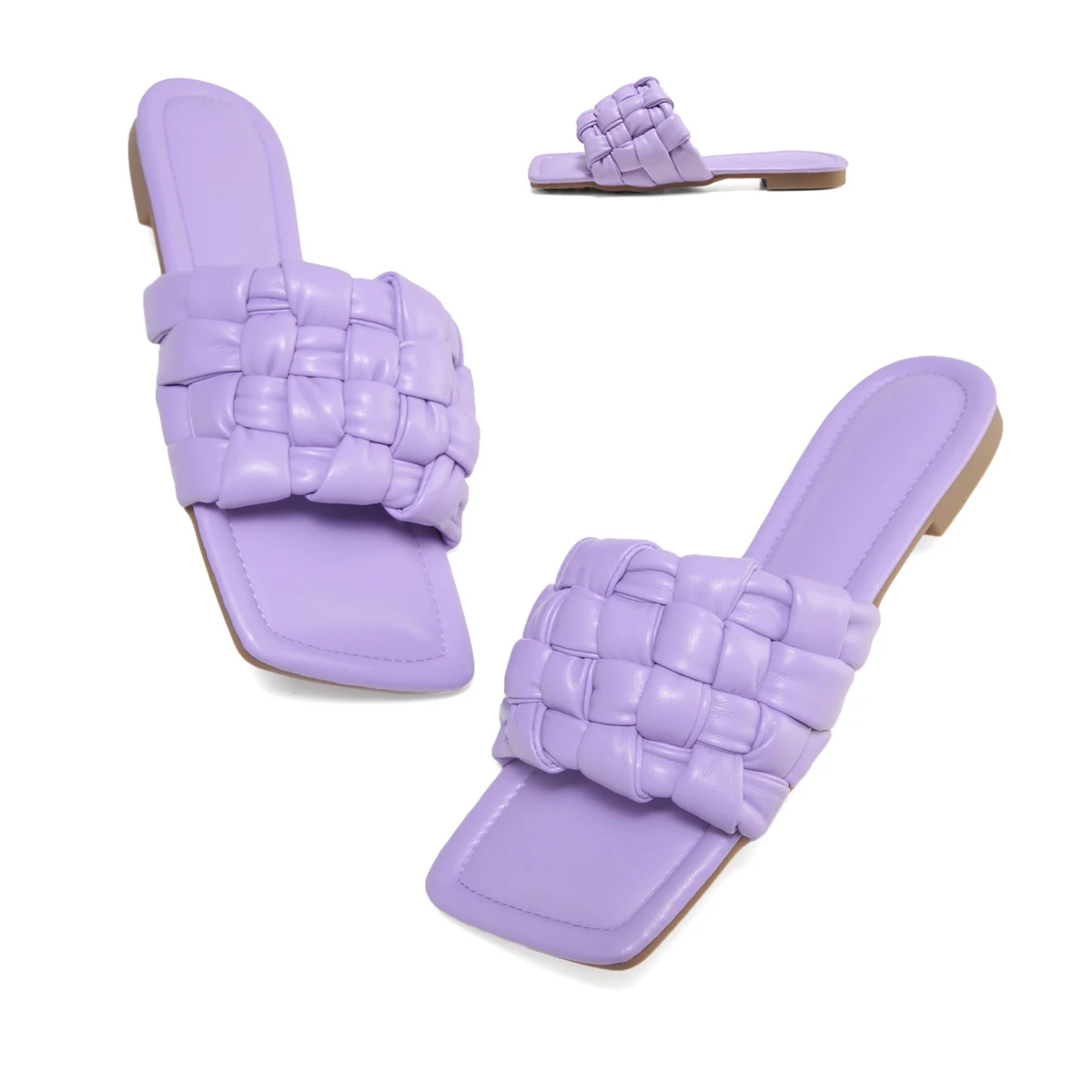 Fashion Sandals Women's Slippers Solid Color PU Square Head Braided Belt Set Feet Flat Bottom Home Outdoor Flip-Flops
Fashion Sandals Women's Slippers Solid Color PU Square Head Braided Belt Set Feet Flat Bottom Home Outdoor Flip-Flops
